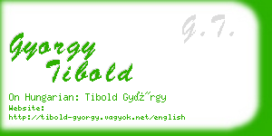 gyorgy tibold business card